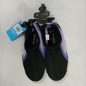 Black and Purple Slip-On Water Shoes with Textured Sole
